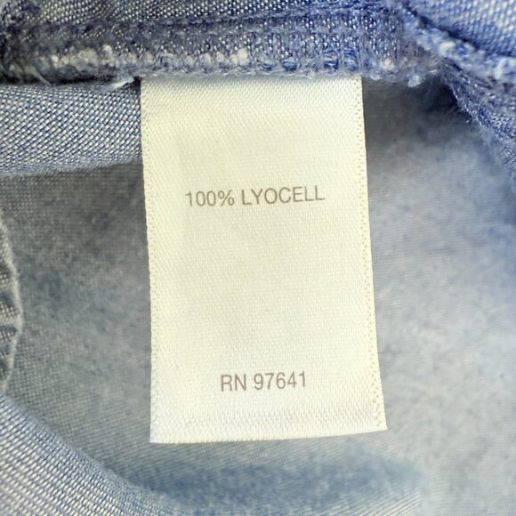 NWT J.Jill Denim Camdenwash Button-Front Soft Breathable Shirt Dress | XS Petite - Picture 10 of 12